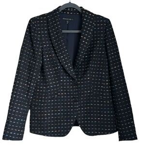 Lafayette 148 Women’s Shawl Lapel Wool Blend Tailored Contrast Stitch Blazer 8